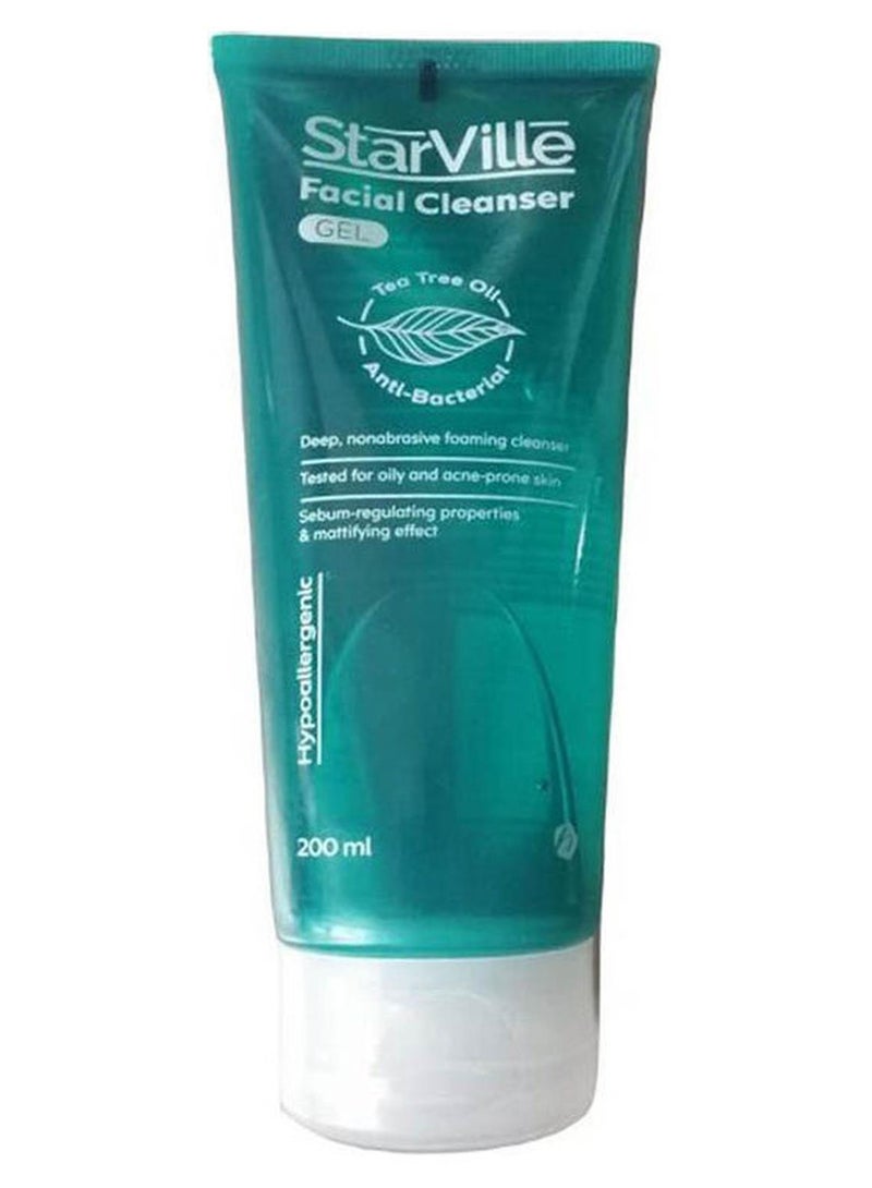 starville Facial Cleanser Gel Tea Tree Oil Anti-Bacterial Green 200ml - Image 1