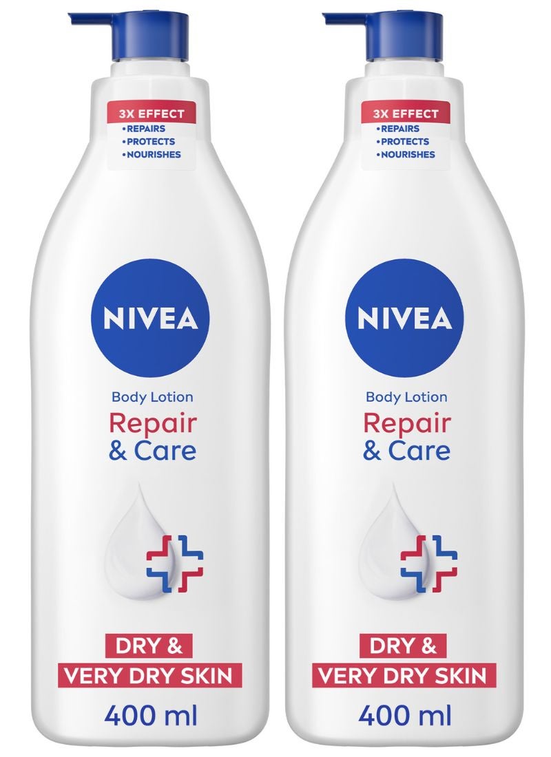 Nivea - Repair And Care Body Lotion, Dexpanthenol, Very Dry Skin Multicolour 2x400ml - Image 1