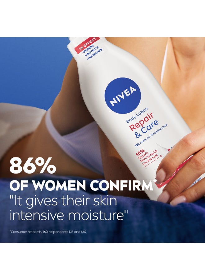 Nivea - Repair And Care Body Lotion, Dexpanthenol, Very Dry Skin Multicolour 2x400ml - Image 1