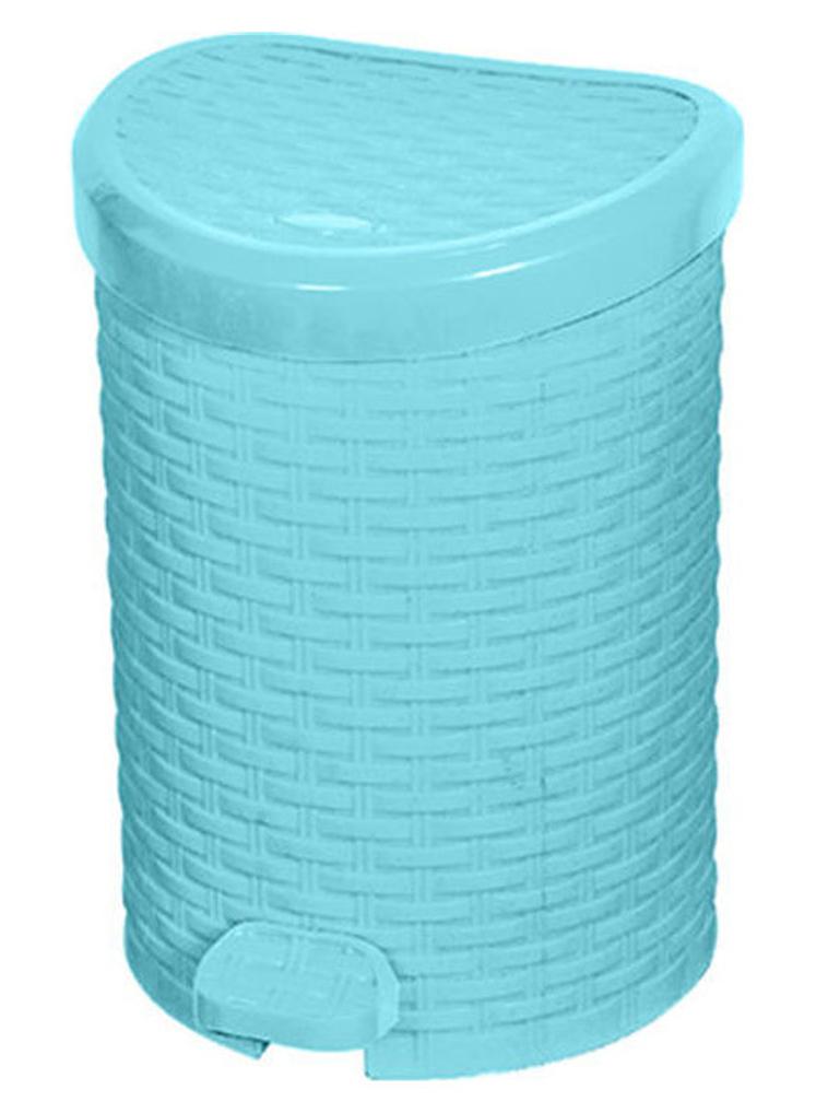 صندوق قمامة كبير من الراتان فيروزي Lسم