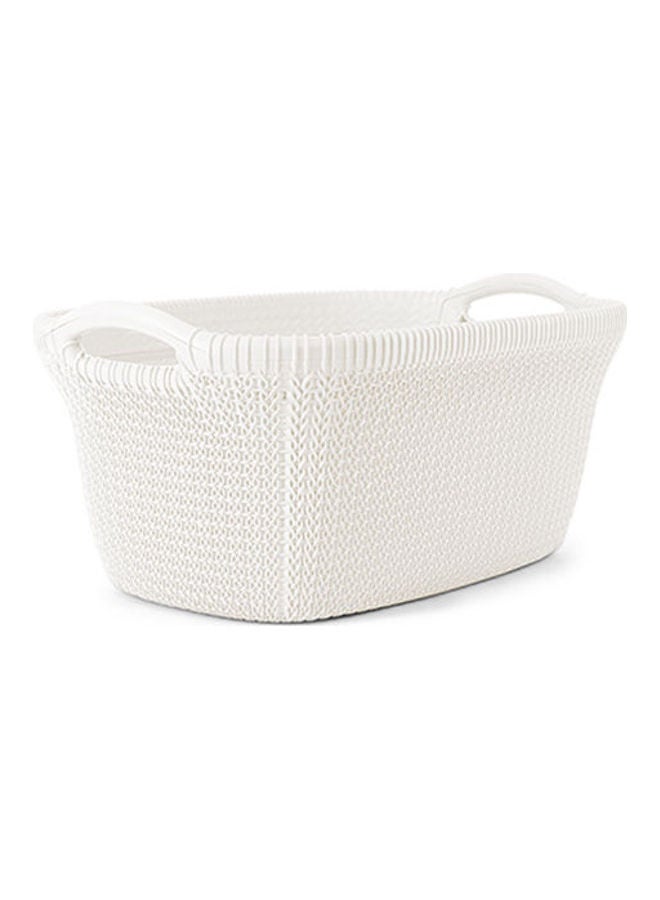 El Helal & Silver Star Laundry Basket Palm Oval White