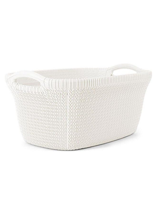 Laundry Basket Palm Oval White