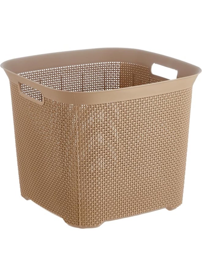 El Helal & Silver Star Laundry Basket BoBos Square Beige Café 35Liters  - Image 4
