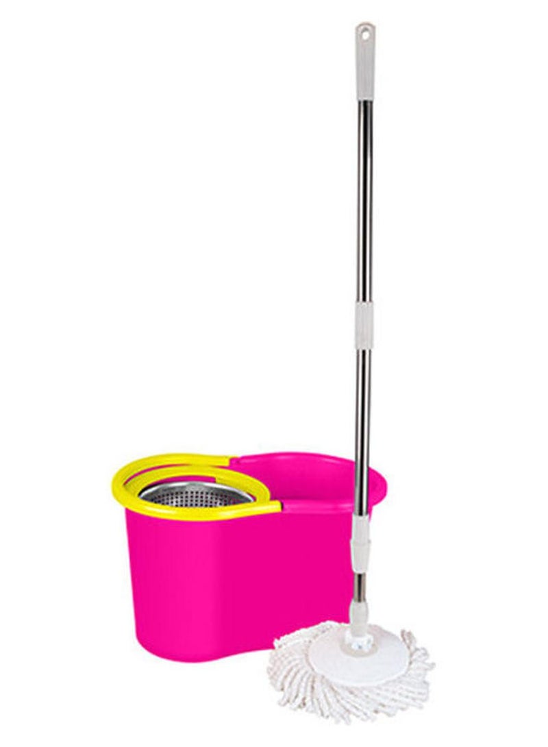 دلو الفُريرة مع عصارة معدنية دوارة فوشيا/ أصفر