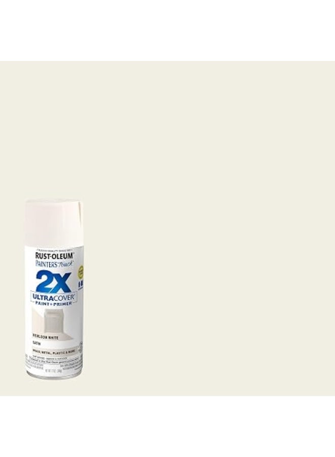 Rust-Oleum 334071 Painters Touch 2X Ultra Cover Satin Spray Paint, White , 12 Oz Spray (Pack Of 1) White 12OZ - Image 2