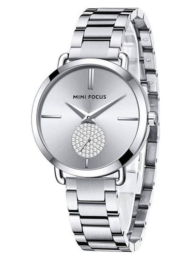 ميني فوكاس ساعة يد بعقارب بسوار من خليط معدني مقاومة للماء طراز MF0222L للنساء - Image 1