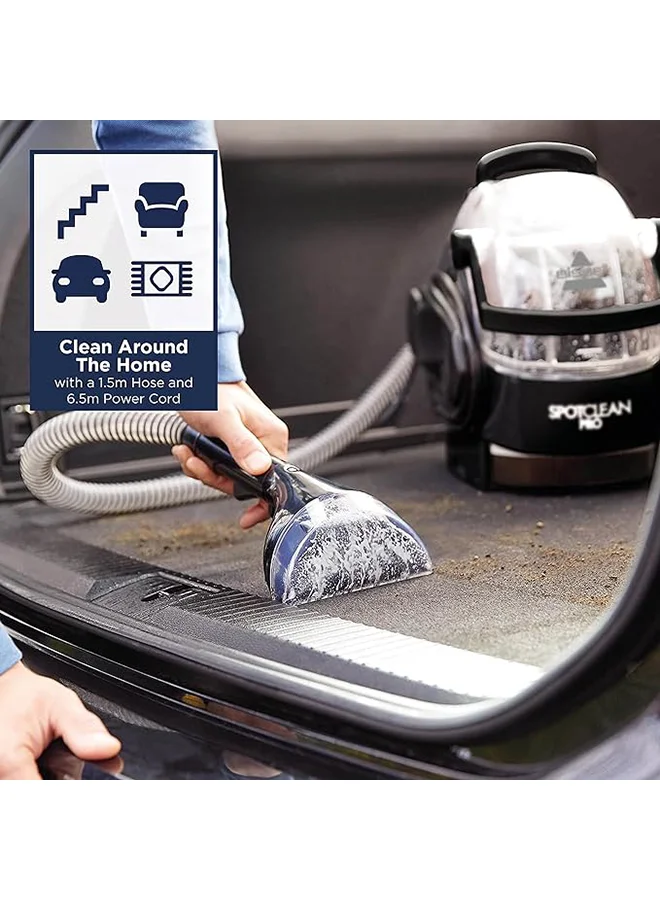 Bissell Professional Deep Cleaner SpotClean PRO Carpet & Upholstery Cleaner: Advanced Stain Removal Technology, Versatile Cleaning Anywhere, Powerful Performance with Superior Suction and Large Removable Water Tanks 2.8 L 750 W ‎1558E Black
