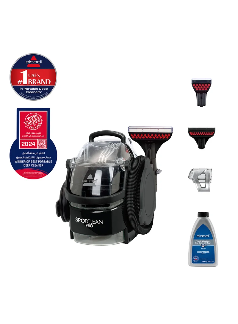Bissell Professional Deep Cleaner SpotClean PRO Carpet & Upholstery Cleaner: Advanced Stain Removal Technology, Versatile Cleaning Anywhere, Powerful Performance with Superior Suction and Large Removable Water Tanks 2.8 L 750 W ‎1558E Black