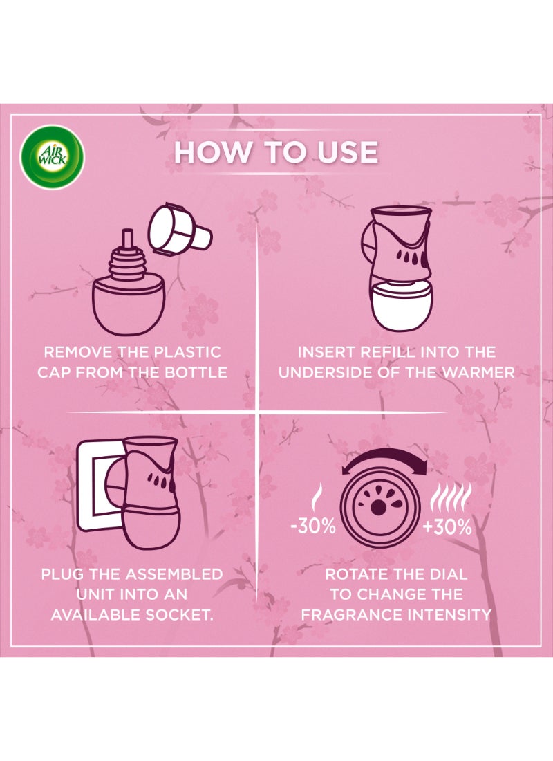 أير ويك عبوة إعادة تعبئة موزع عطور الزيت المعطر، عطر زهرة الكرز متعدد الألوان 19مل متعدد الألوان 19ملليلتر - Image 4