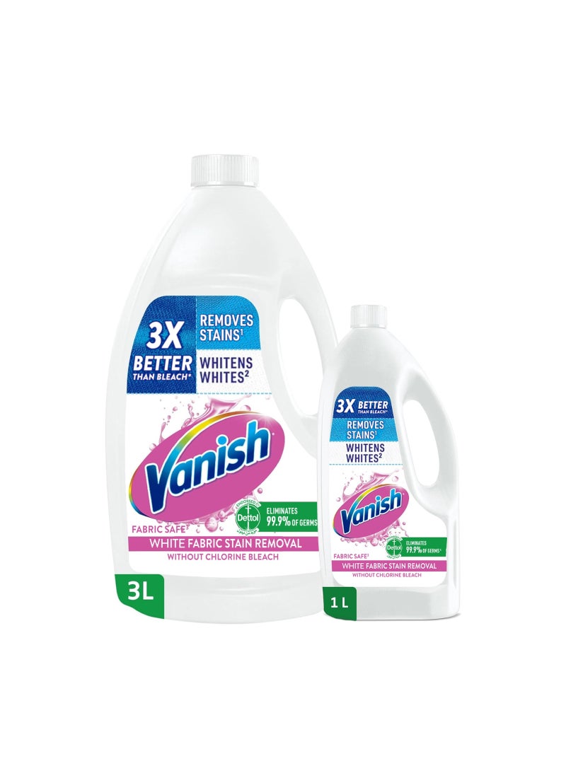 Vanish Laundry Stain Remover For White Clothes Pack of 2 Multicolour 3+1Liters - Image 1