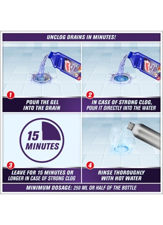Powerful Drain Opener Cleaning Gel Blue/Red 500ml - view 3