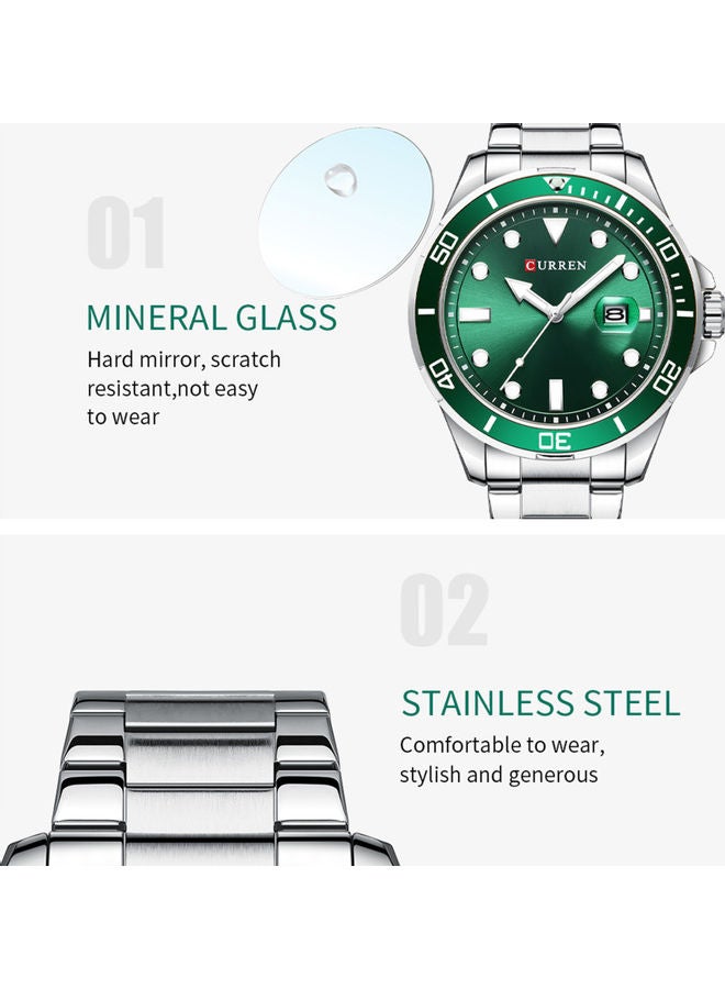 CURREN Men's Quartz Classic Wrist Watch J-4897G-BL - 47 mm - Silver/Gold - Image 4