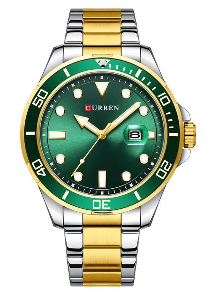 كارين ساعة يد كلاسيكية مضيئة بعقارب للرجال - 47 ملم - ذهبي/فضي للرجال - Image 1