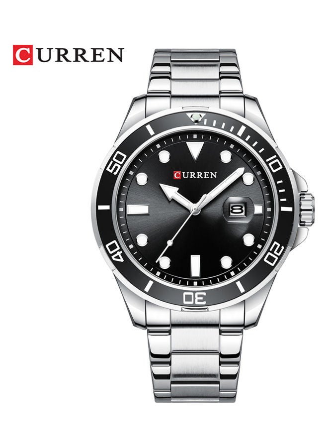 كارين ساعة يد كلاسيكية بعقارب مضيئة - قياس 47 مم - لون فضي للرجال - Image 2