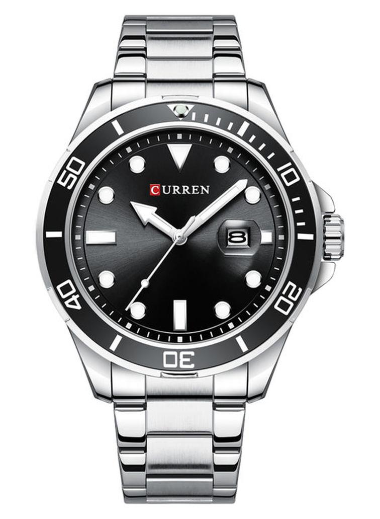 كارين ساعة يد كلاسيكية بعقارب مضيئة - قياس 47 مم - لون فضي للرجال - Image 1