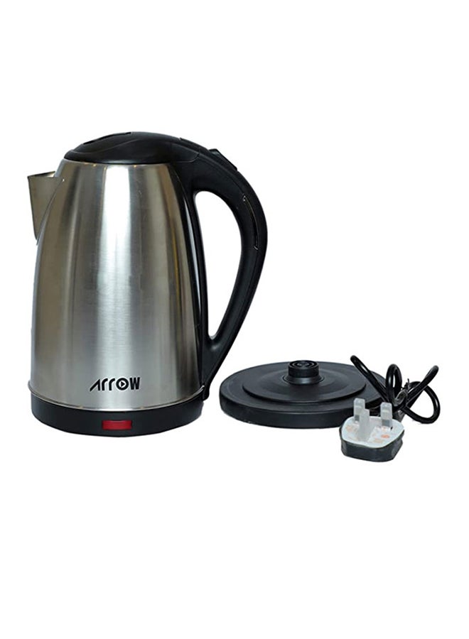 Arrow - 2.5 Liter 1800 W Electric Kettle With Stainless Steel Body And Double Layer Protection/Quickly Start Re-boil At The Touch Of The Switch/Permits Fast And Easy Cleaning/Automatically Turns Off When Water Boils 2.5 L 1800 W RO-25LKT Silver/Black - Image 1