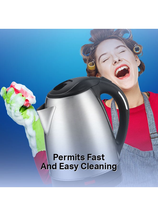 Arrow - 2.5 Liter 1800 W Electric Kettle With Stainless Steel Body And Double Layer Protection/Quickly Start Re-boil At The Touch Of The Switch/Permits Fast And Easy Cleaning/Automatically Turns Off When Water Boils 2.5 L 1800 W RO-25LKT Silver/Black - Image 1