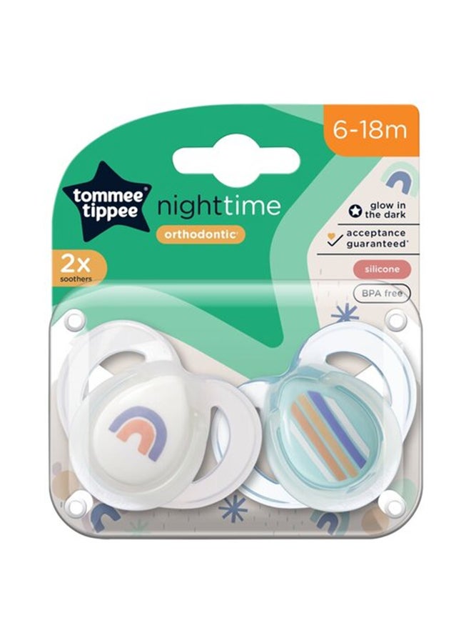 tommee tippee - Pack Of 2 Closer To Nature Night Time Soother (6-18 Months) - Assorted - Image 1