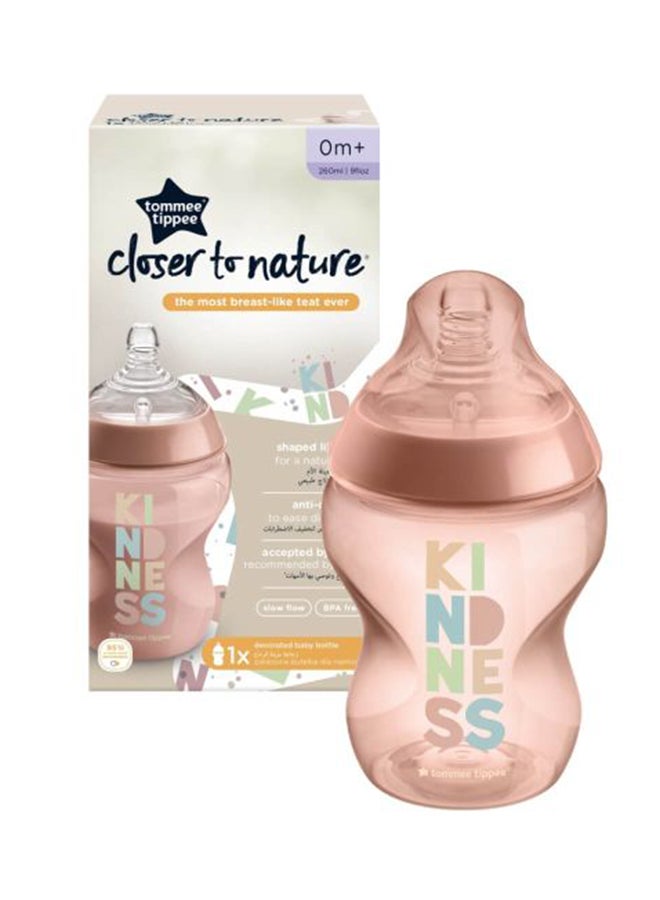 tommee tippee - Pack Of 1 Closer To Nature Baby Bottle Slow Flow Anti Colic Valve 0 Months+ 260 ml - Assorted - Image 1