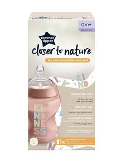 tommee tippee Pack Of 1 Closer To Nature Baby Bottle Slow Flow Anti Colic Valve 0 Months+ 260 ml - Assorted  - Image 4