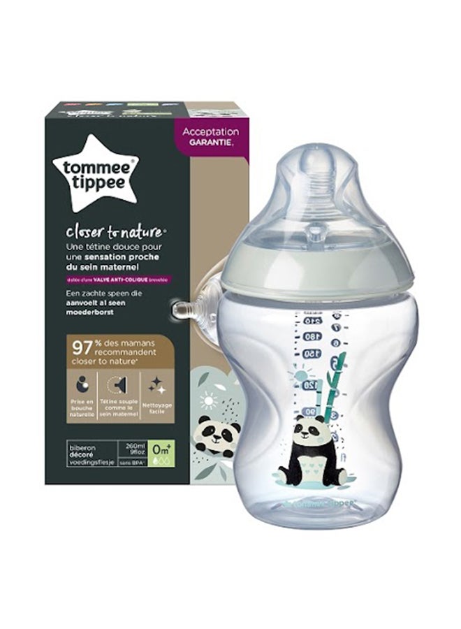 tommee tippee - Pack Of 1 Closer To Nature Baby Bottle Slow Flow Anti Colic Valve 0 Months+ 260 ml - Assorted - Image 1