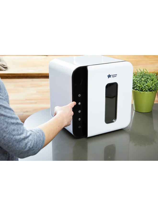 tommee tippee UV 3-in-1 Sterilizer And Dryer For Baby Bottles Accessories, Kills 99.9% Of Bacteria And Viruses, Steam And Water Free, White