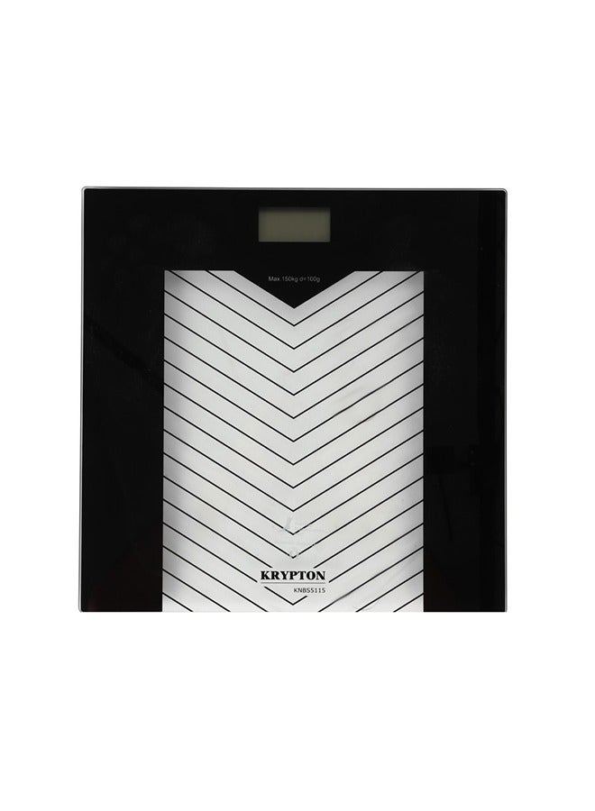 KRYPTON - Digital Personal Body Weight Scale With High Precision Strain Gauge Sensor System, Digital Display, Super Slim Design, 5 MM tempered Glass Black 51.5 X 24.8mm - Image 1