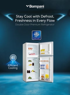 Bompani 179L Top-Mounted Refrigerator With Manual Control, Efficient Defrost, Stylish Design, Spacious Interior, Security Features, 1-Year Full Warranty, 5 Year Compressor Warranty BR180SDN Silver  - Image 2