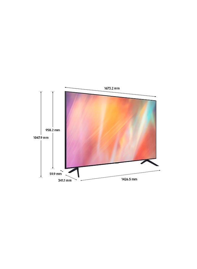 Samsung - 75 Inch 4K Crystal UHD Smart LED TV With Built-In Receiver (2021) 75AU7000 Titan Grey - Image 1