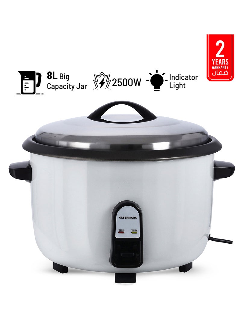Olsenmark Automatic Rice Cooker 8 L 2500 W OMRC2431 White  - Image 1