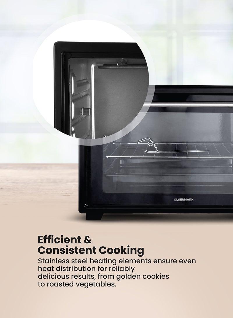 أولسنمارك فرن مطبخ كهربائي قدرة 2000 وات مع صينية خبز 45 L 2000 W OMO2435 أسود - Image 5