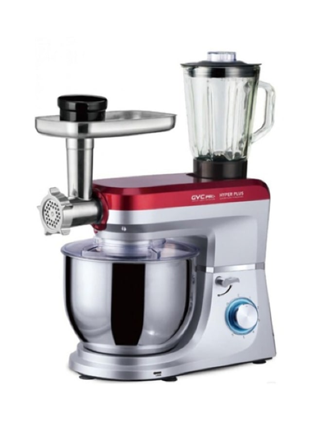 جي في سي برو - خلاط قائم متعدد الوظائف 3 في 1 7.5 L 1100 W GVMX-1800RD-SL فضي / أحمر - Image 1