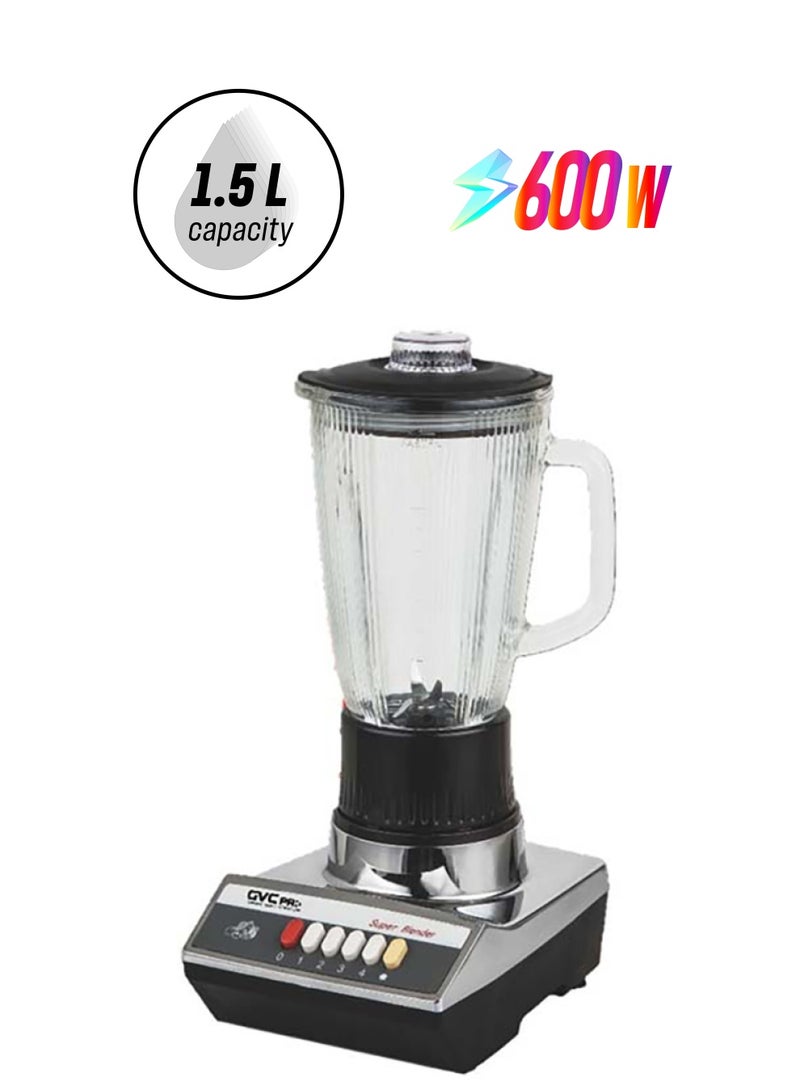 gvc pro - Super Blender With Jar 1.5L 600W 1.5 L 600 W GVCB-2460 Silver - Image 1