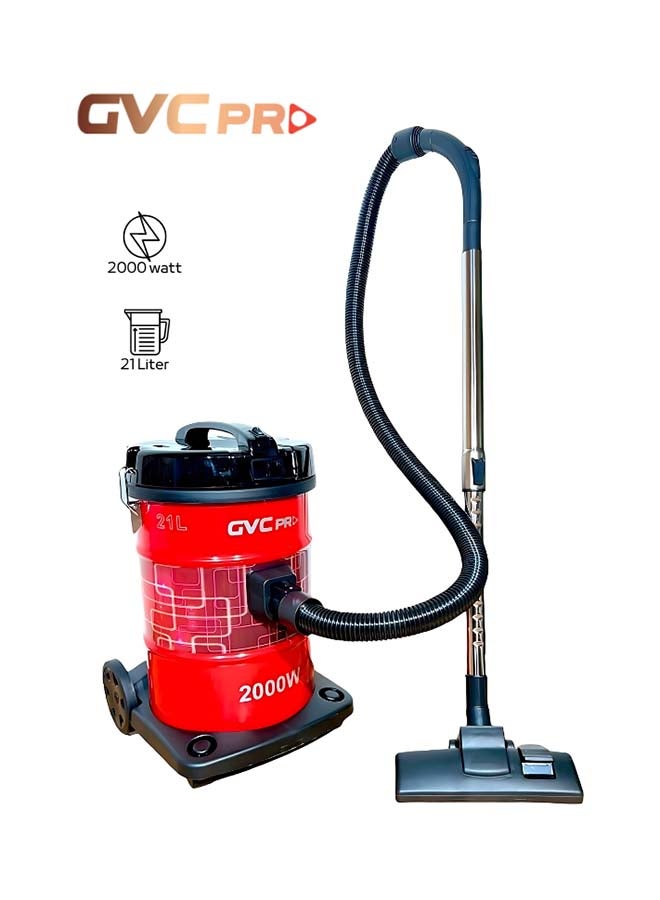 Canister Vacuum Cleaner 21L 2000W 21 L 2000 W GVC-2000 Red 