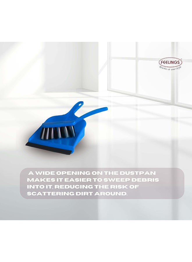 Feelings Dust Pan with Brush Blue 32X22x10cm  - Image 3