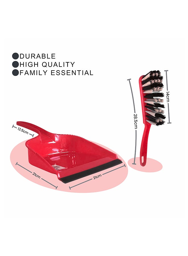Feelings Dust Pan with Brush Red 32X22x10cm  - Image 3