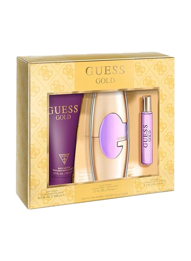 الطقم الذهبي (عطر EDT + لوشن الجسم + بخاخ مناسب للسفر)