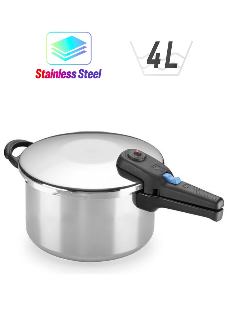Alza Stainless Steel Pressure Cooker  Made in Spain Silver 4.0Liters 