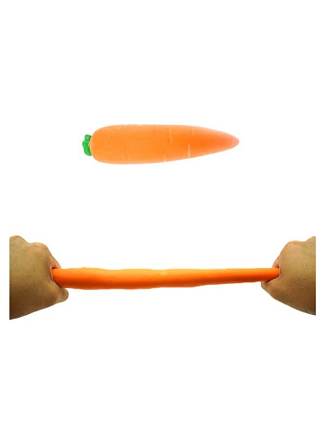 Stretchy Carrot Stress Relief Toy - Orange/Green 16x4x3cm - Image 4
