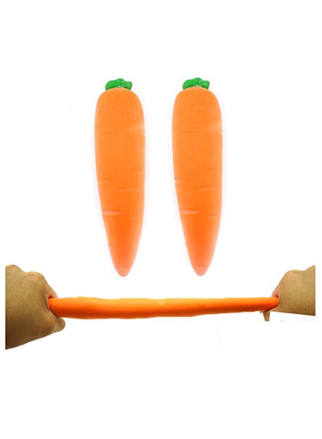 Stretchy Carrot Stress Relief Toy - Orange/Green 16x4x3cm - Image 3