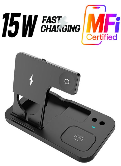 4 In 1 Wireless Charger for Mobile Phone Black