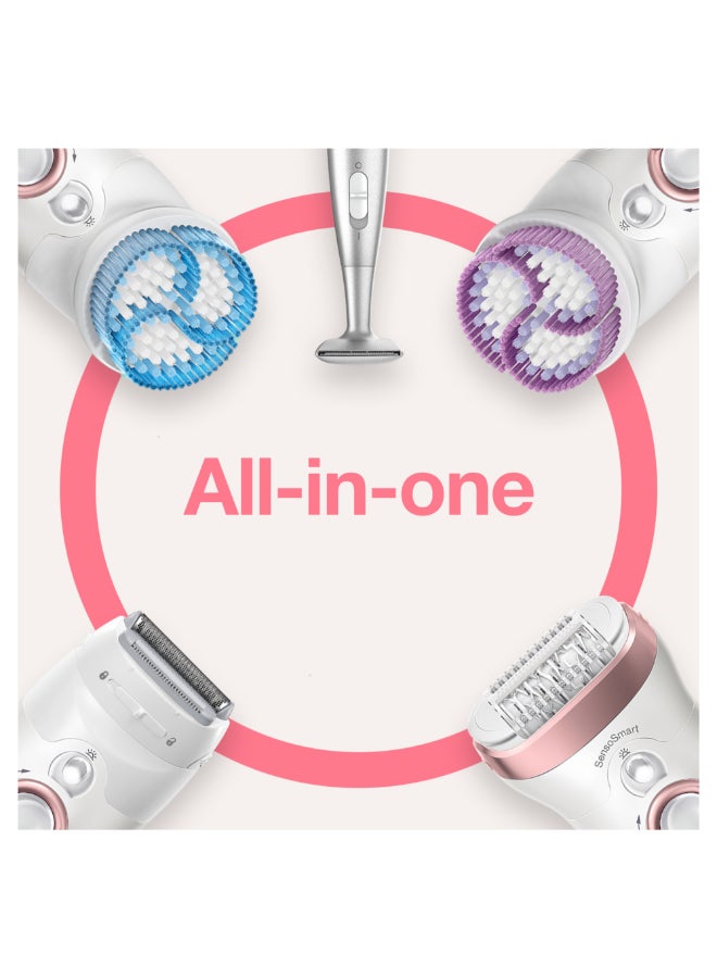 BRAUN Silk-Epil Deluxe 7-In-1 Beauty Set, 9 9-985 White-Pink  - Image 4
