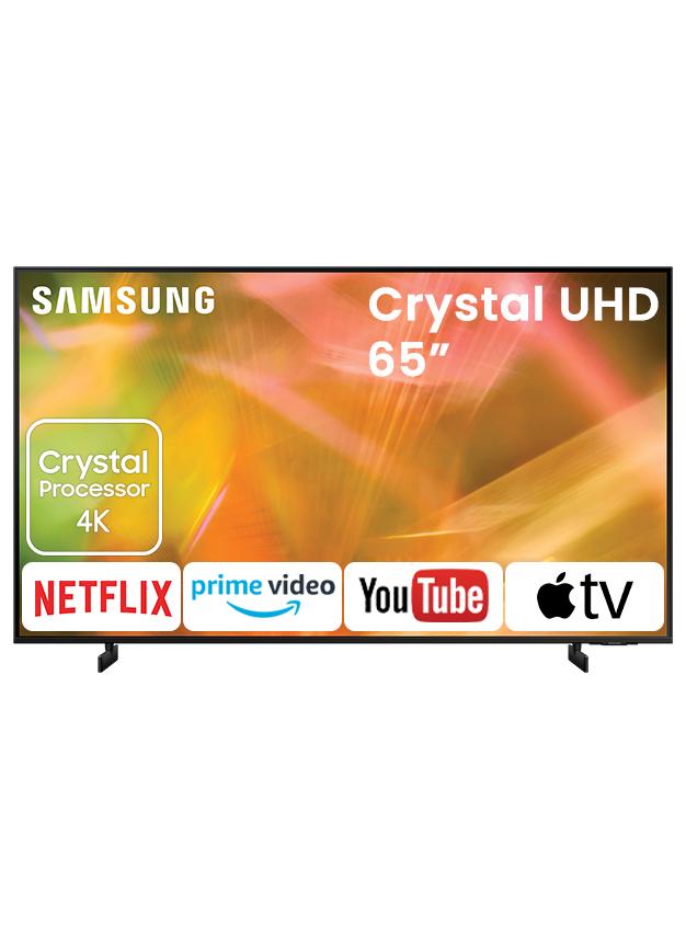 سامسونج تلفزيون ذكي مسطح كريستال بدقة فائقة الوضوح 4K مقاس 65 بوصة (2021)، طراز AU8000 65AU8000 أسود - Image 1