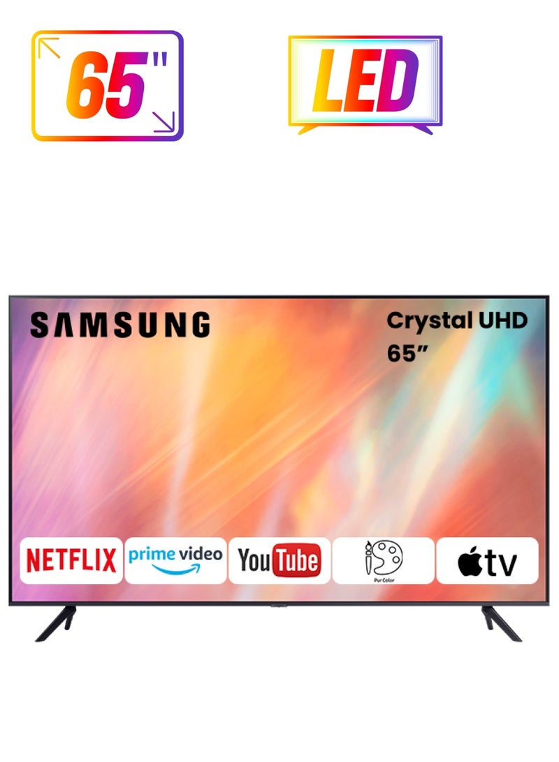 Samsung - 65-Inch Crystal UHD 4K Flat Smart TV UA65AU7000U/UA65AU7000UXZN/UA65AU7000UXUM Titan Grey - Image 1