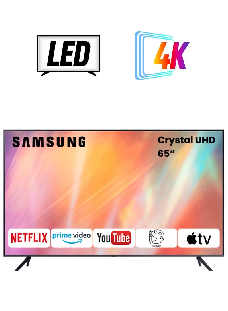 Samsung 65-Inch Crystal UHD 4K Flat Smart TV UA65AU7000U/UA65AU7000UXZN/UA65AU7000UXUM Titan Grey - Image 1