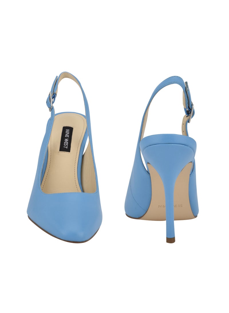 NINE WEST Pointed Toe High Heeled Slingback Blue - Image 4