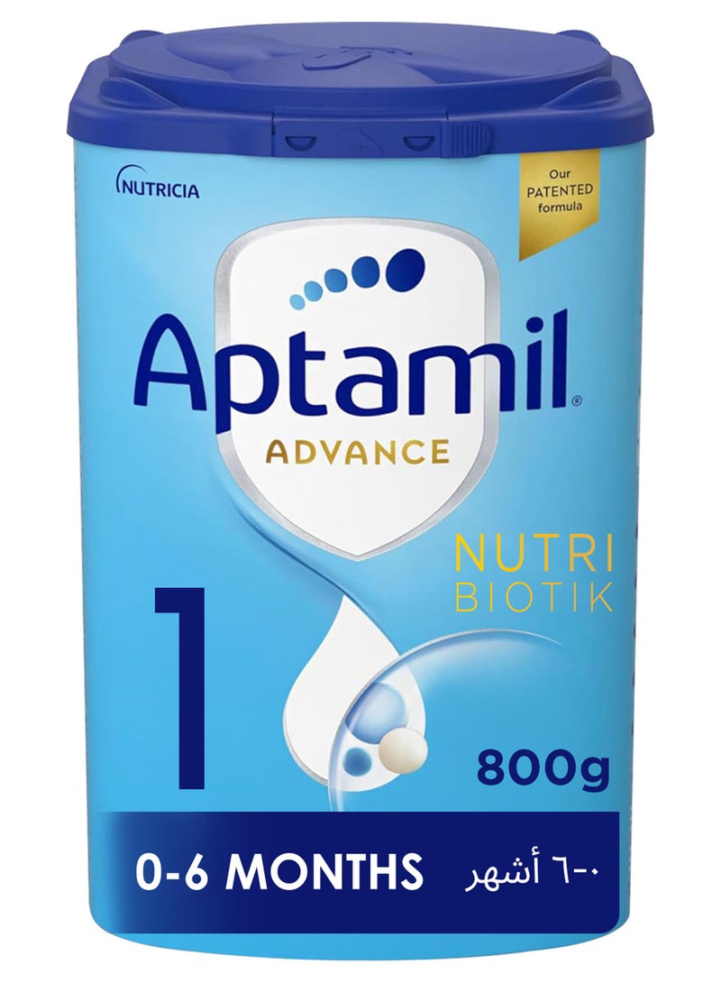 Aptamil Advance 1 Infant Formula Milk From 0-6 Months, Easy To Use Pack 800grams - Image 1