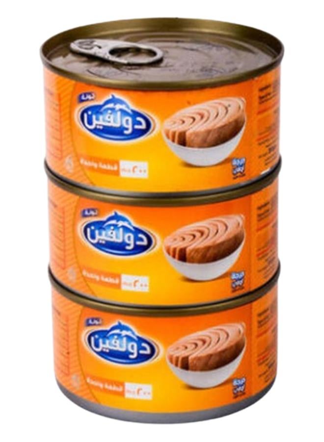 دولفين تونة قطعة واحدة سهلة الفتح 200جرام عبوة من 3 قطع