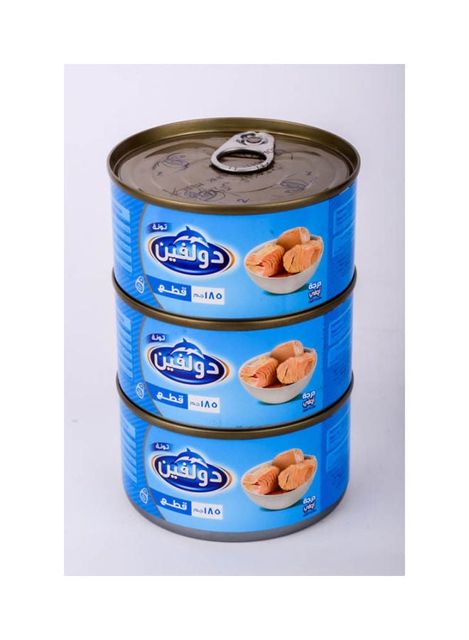 دولفين عبوة قطع تونة سهلة الفتح 185جرام عبوة من 3 قطع