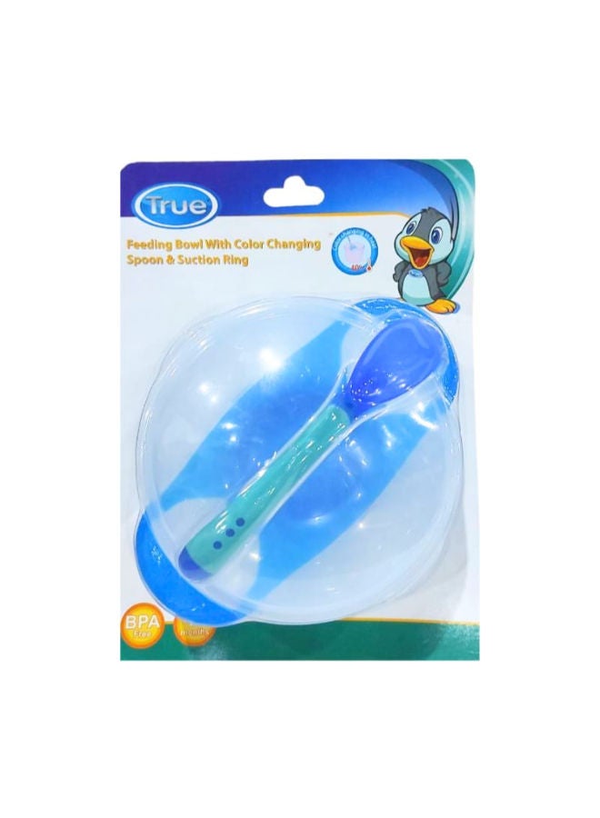 True 1-Piece Feeding Bowl with Spoon and Suction Ring Multicolour  - Image 1